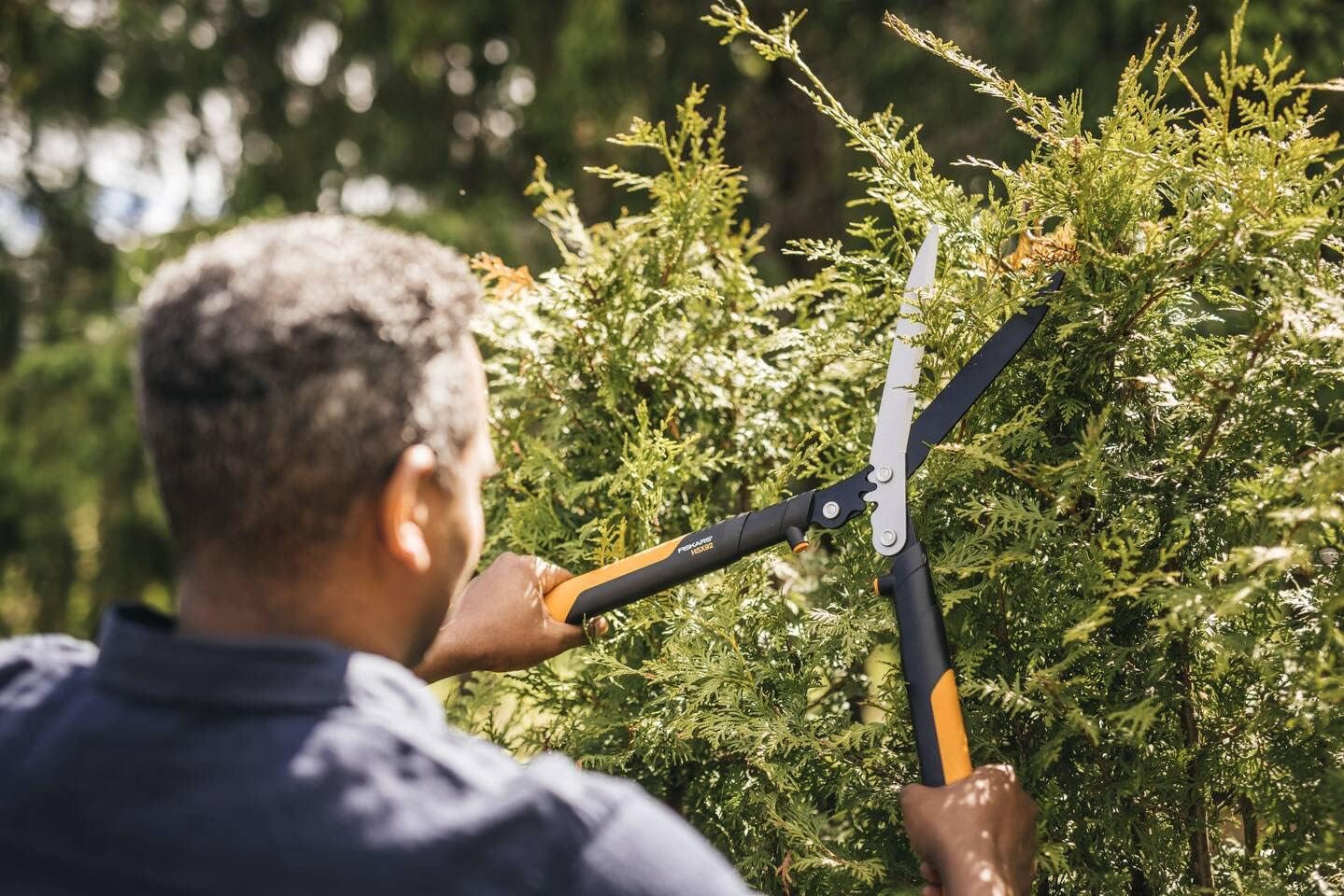 Fiskars PowerGear X Hedge Shear HSX92, Non-Stick Coating, Steel Blades, Length: 63 cm, Black/Orange, 1023631