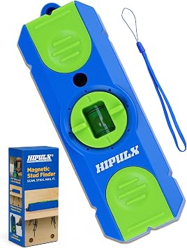 Magnetic Stud Finder with 360 Level - Professional Grade Wall Scanner with Extra-Strong Magnet for Wood Studs Detection, Battery-Free Design with Built-in Bubble Level