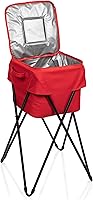 Vista 2 de Enfriador de fiesta de camping con soporte, (rojo)