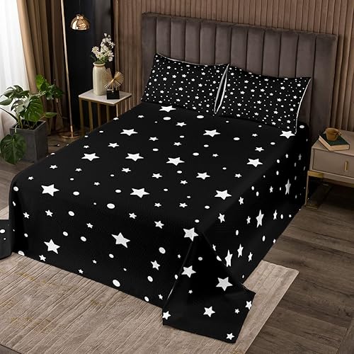 Miniatura 1 de Edredón de cielo estrellado, tamaño individual, colcha de estrella de galaxia para niños y niñas, colcha del espacio exterior, juego de edredón