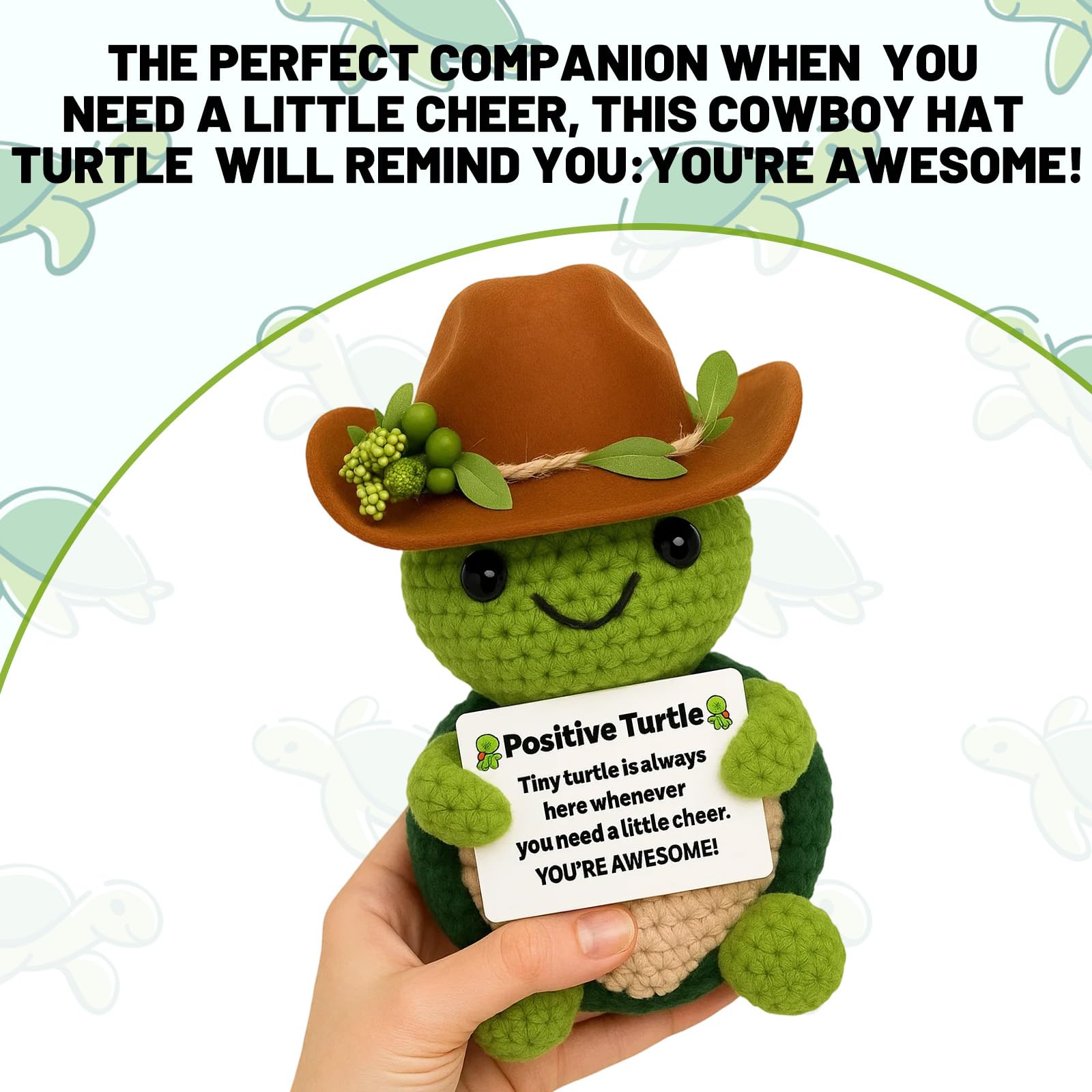 Positive Crochet Animals,Positive Turtle,Crochet Positive Animals,Inspirational Gifts for Friends and Family,Table and Room Decorations,Suitable for Birthdays Graduations or Special Occasions - Image 4