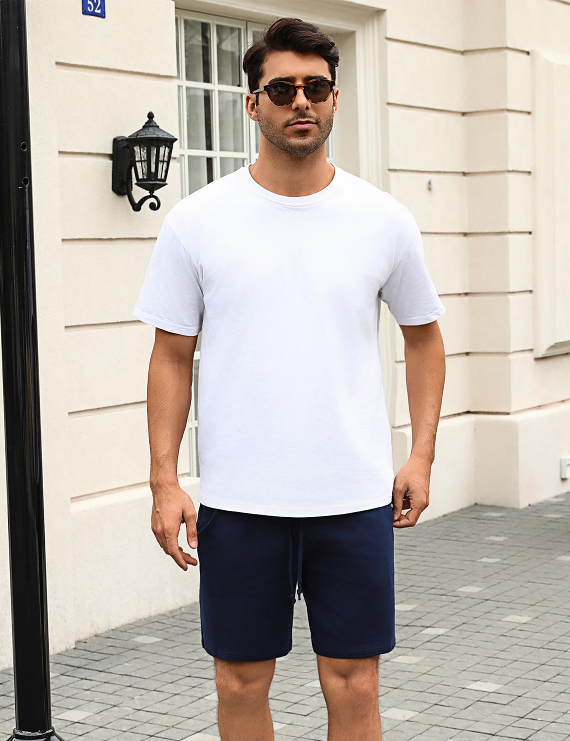 Pantalón corto de pijama para hombre Pantalones Pijamas Cortos Hombre Algodon Ropa de Dormir