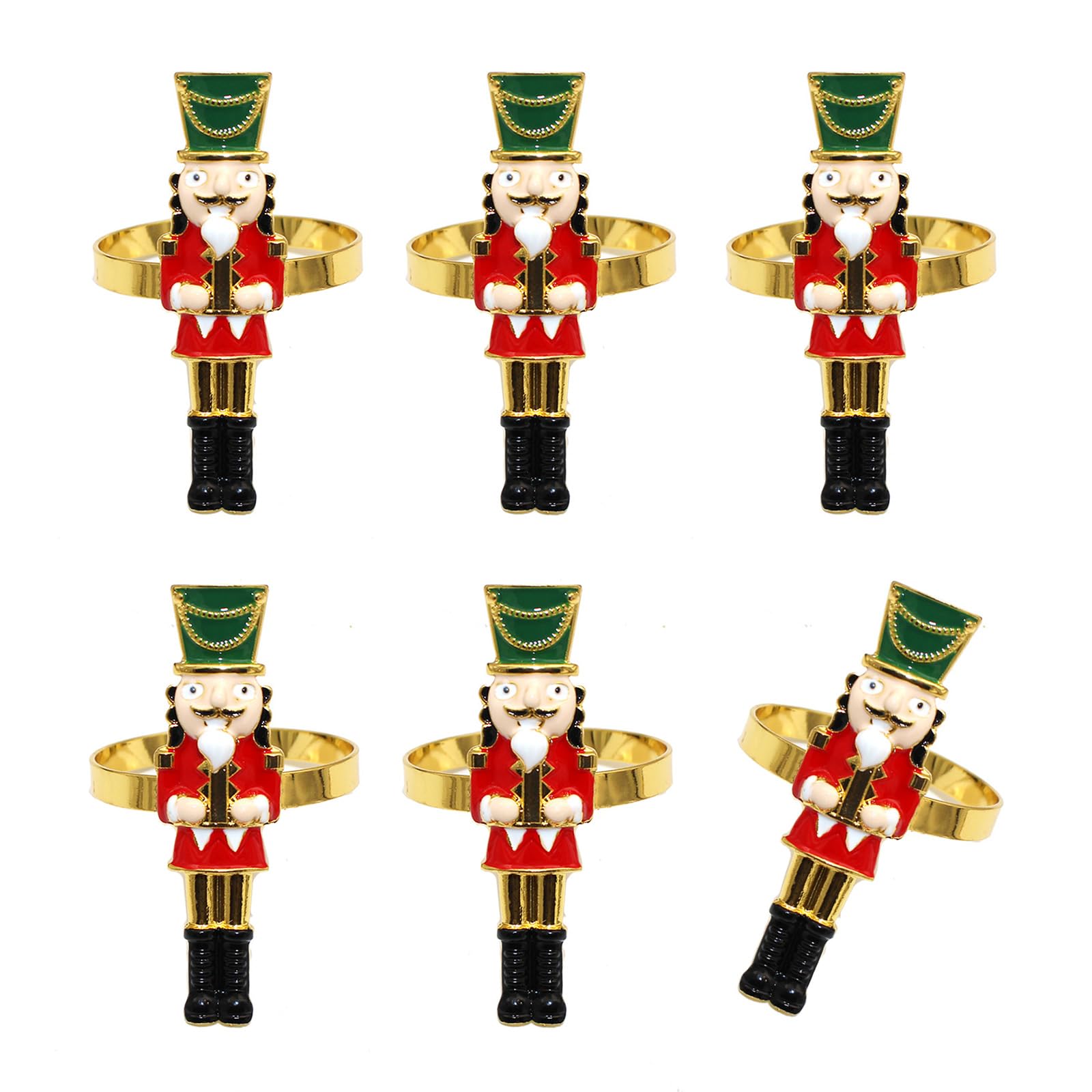 Tsophreniq Unique Metal Nutcrackers Napkin Rings Christmas Dinner Decorations for Festival Table Decors Christmas Dinner Parties Festival Tableware Accessories
