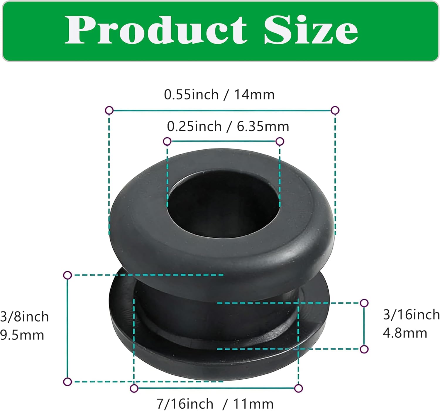 18PCS Antique Vintage Discontinued Replacement Rubber Grommets for Hunter Ceiling Fan,Ceiling Fan Replacement Parts, 1/4" Inside Diameter - 3/16" Groove Width - Fits 1/2" Panel Holes