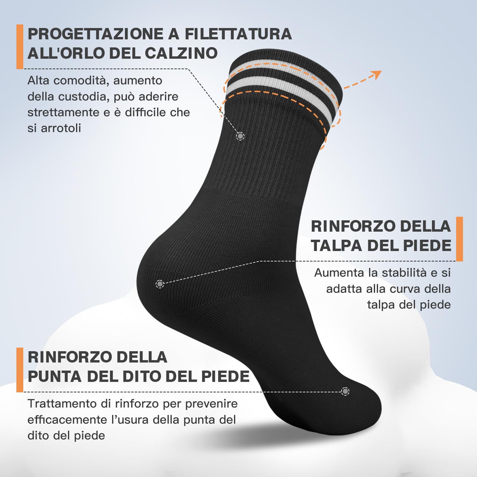 Smart Sir Calzini Sportivi Per Uomo E Donna Da 4 Paia In Cotone Di Alta Qualità, Comodi E Traspiranti, Bianchi, Calzini Lunghi