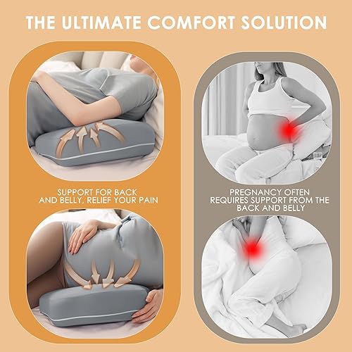 Miniatura 3 de Chilling Home Almohadas de embarazo para dormir, almohada de maternidad de espuma viscoelástica mejorada para mujeres embarazadas, almohadas de