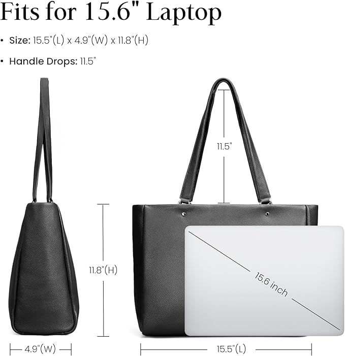 Bolso Tote de Cuero para Laptop 15" para Mujer miniatura 5