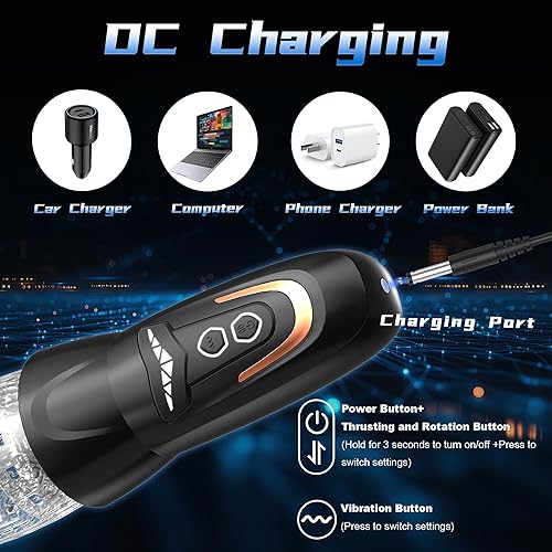 Miniatura 13 de Masturbador automático masculino juguete sexual con 10 vibraciones, 8 patrones de empuje y rotación, juguetes sexuales masculinos para hombres