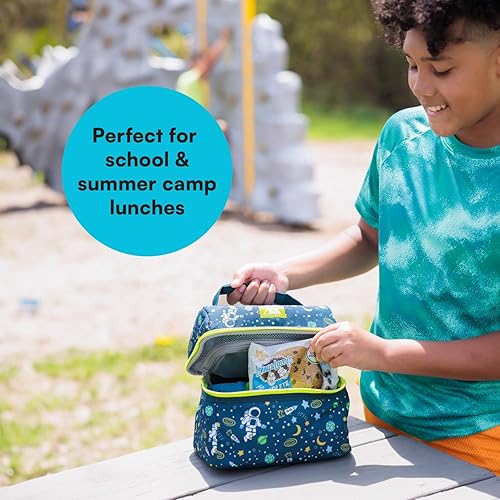 Miniatura 5 de Arctic Zone Cubo de almuerzo para niños con bolsa de hielo de 7.41 oz y recipiente para sándwich, Space Odyssey