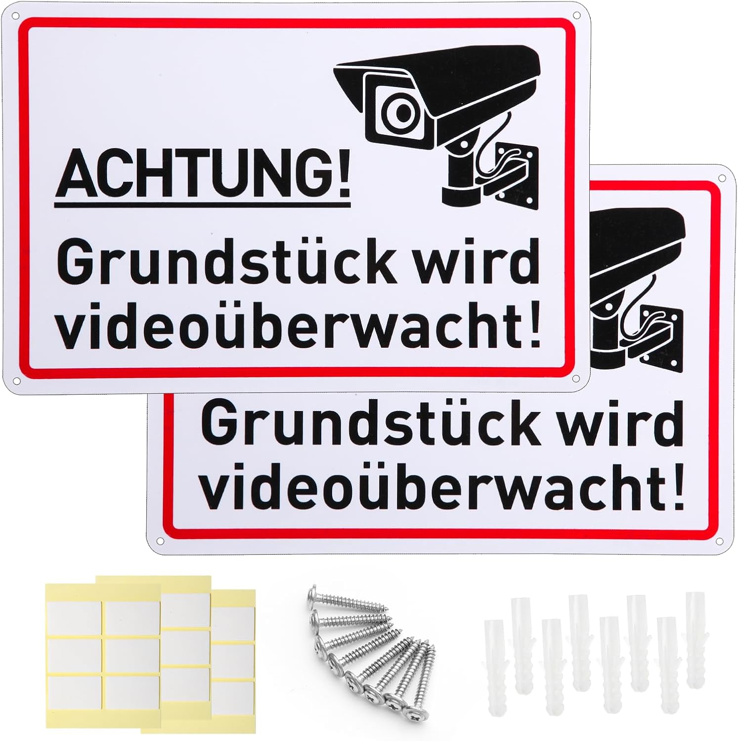 Nivaobi 2er Set Videoüberwachung Schild,30x20 cm Schilder
