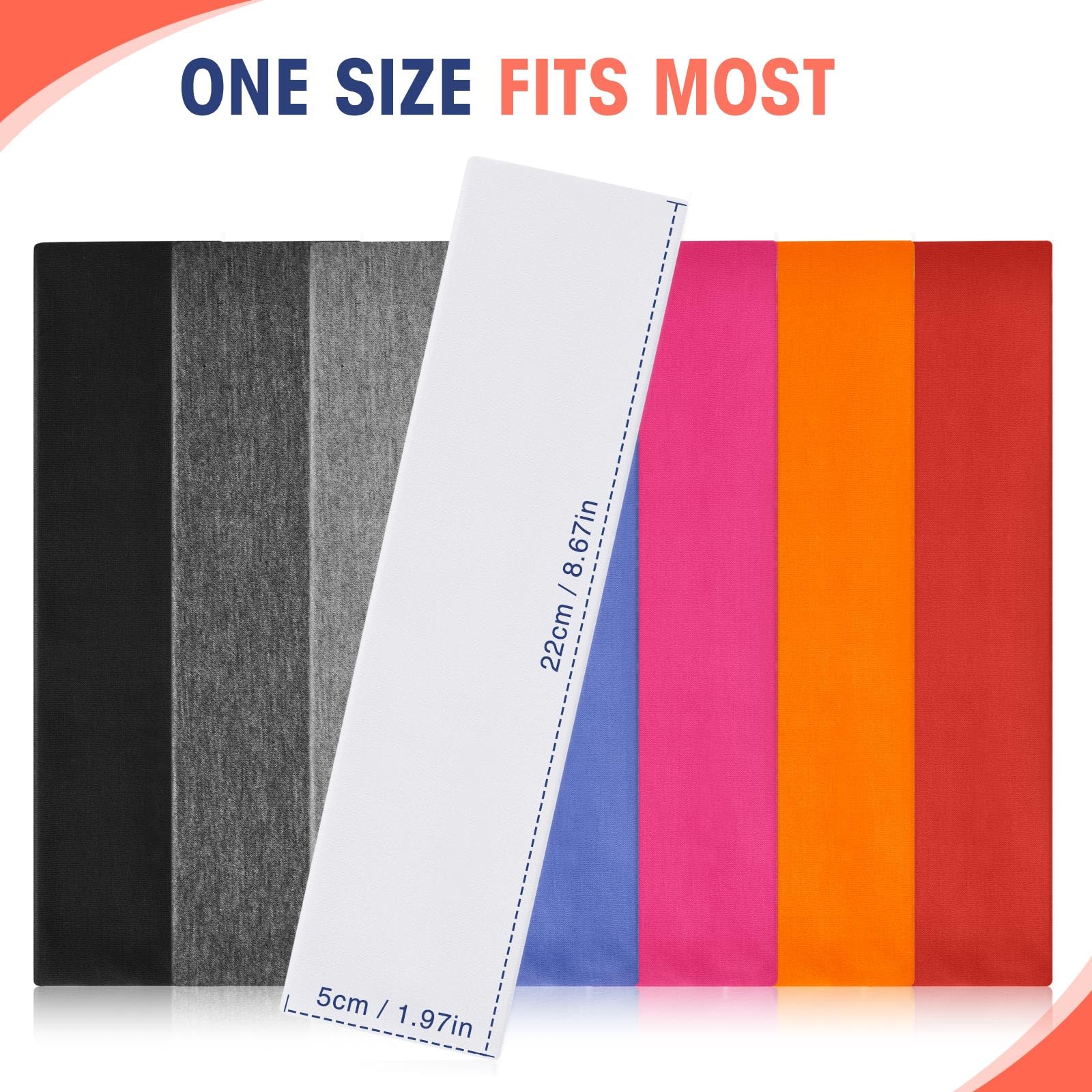 Hotop 20 Pcs Sport Headbands for Girls Women Non Slip Stretchy Soft Fabric Elastic Headband Bulk for Yoga DIY Team Gifts(White)