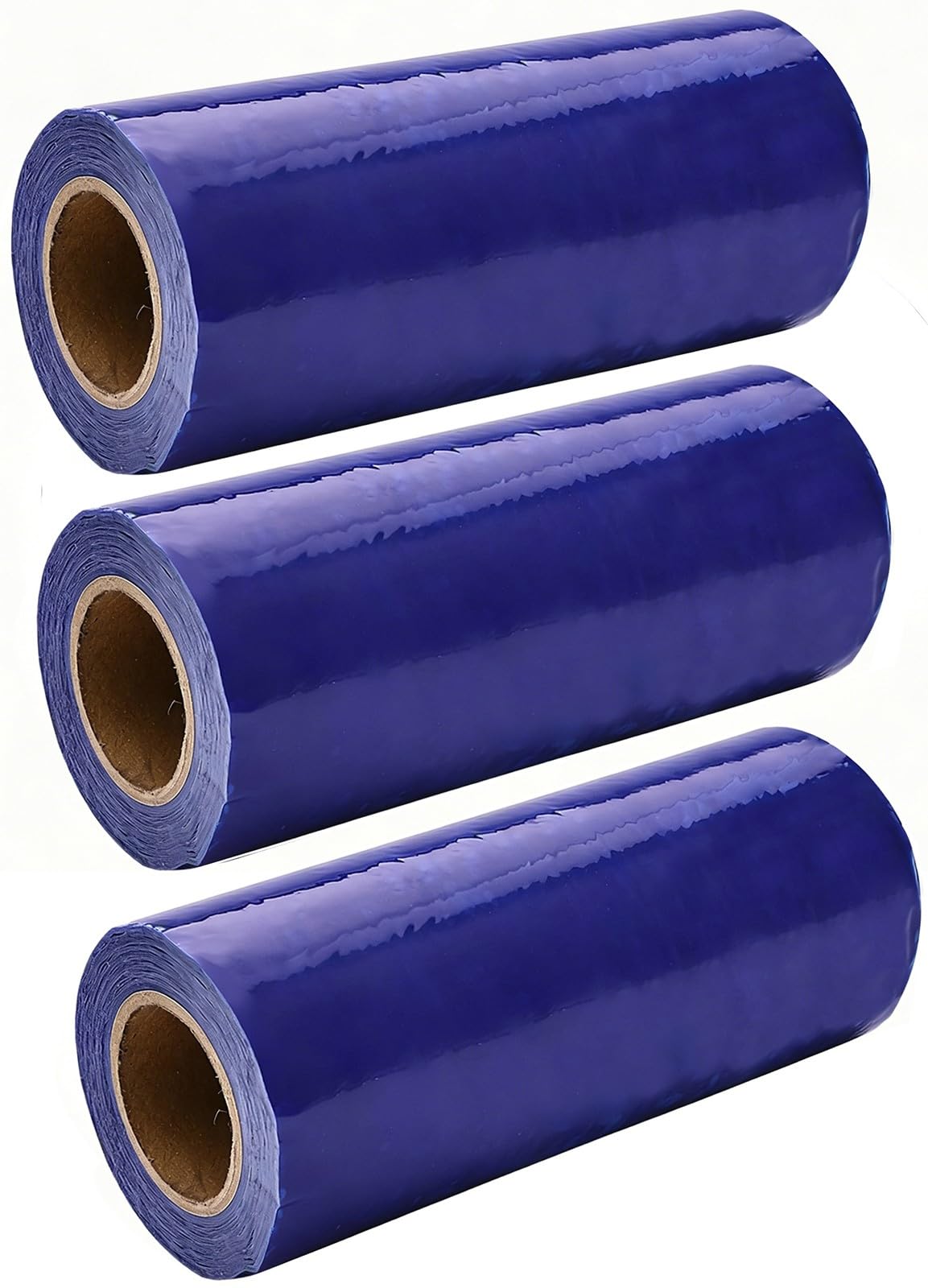 Rollo de Film Protector para Zapatos de Uso DoméStico, Recambio Desechable para MáQuina AutomáTica de Film para Zapatos, Film Transparente/Azul para Proteger Suelos(B 3Roll*3.5CM+15CM)