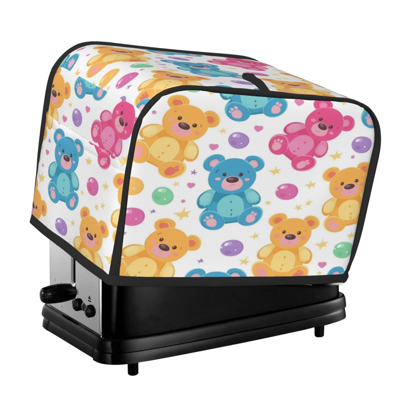 Smazdfxx Color-2 Cute Bear Toaster Cover 2 Slice Toaster Covers Colorful Bread Maker Cover Kitchen Small Appliance Covers Kitchen Accessories