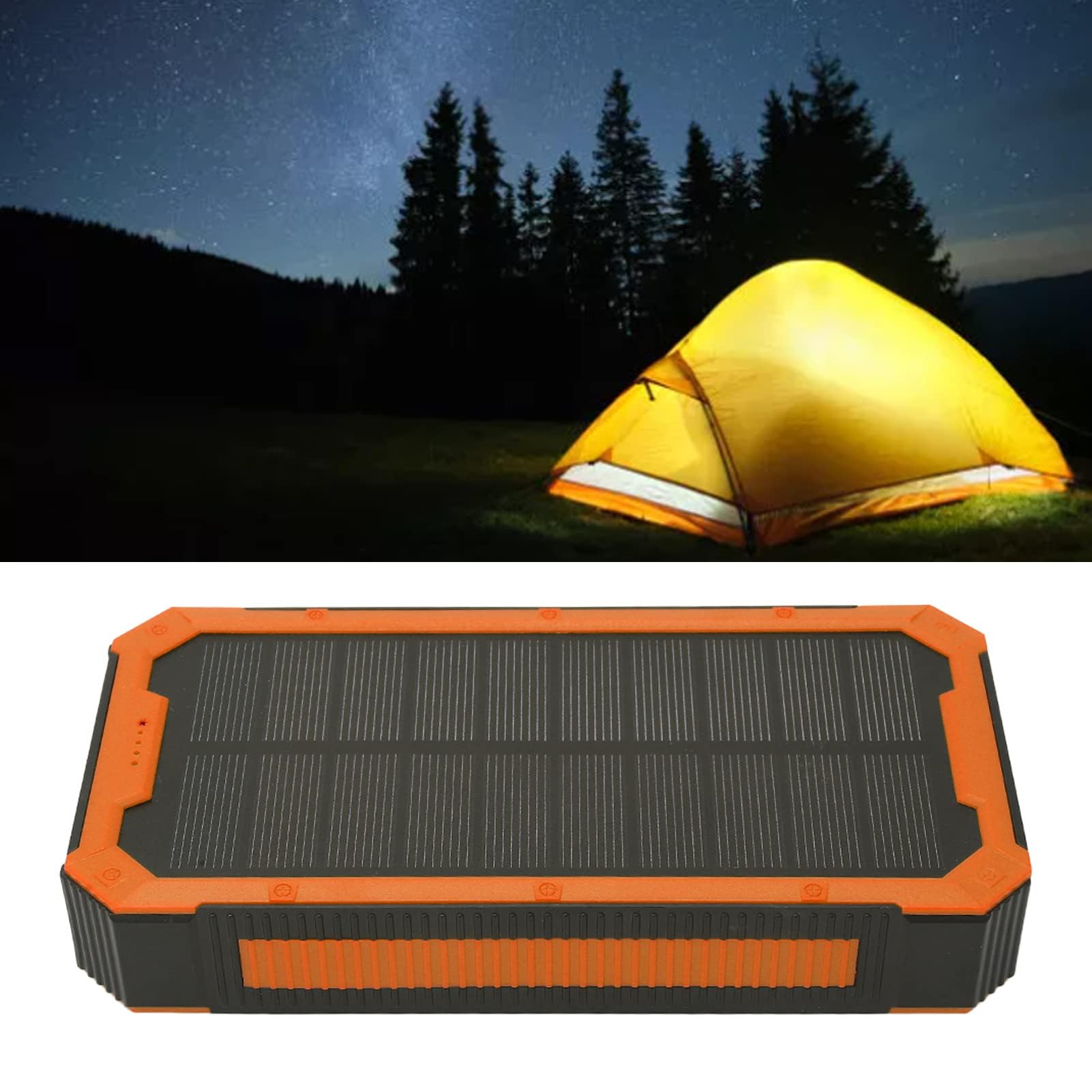 Ejoyous Solar PowerBank 36800 MAH, Przenośna ładowarka ładowarki Słonecznej z 36LEDS Urządzenia ładujące Słoneczne z Obciążeniem Bezprzewodowym Szybkiego ładowania 36 LED Wyjściowych dla (ORANGE)