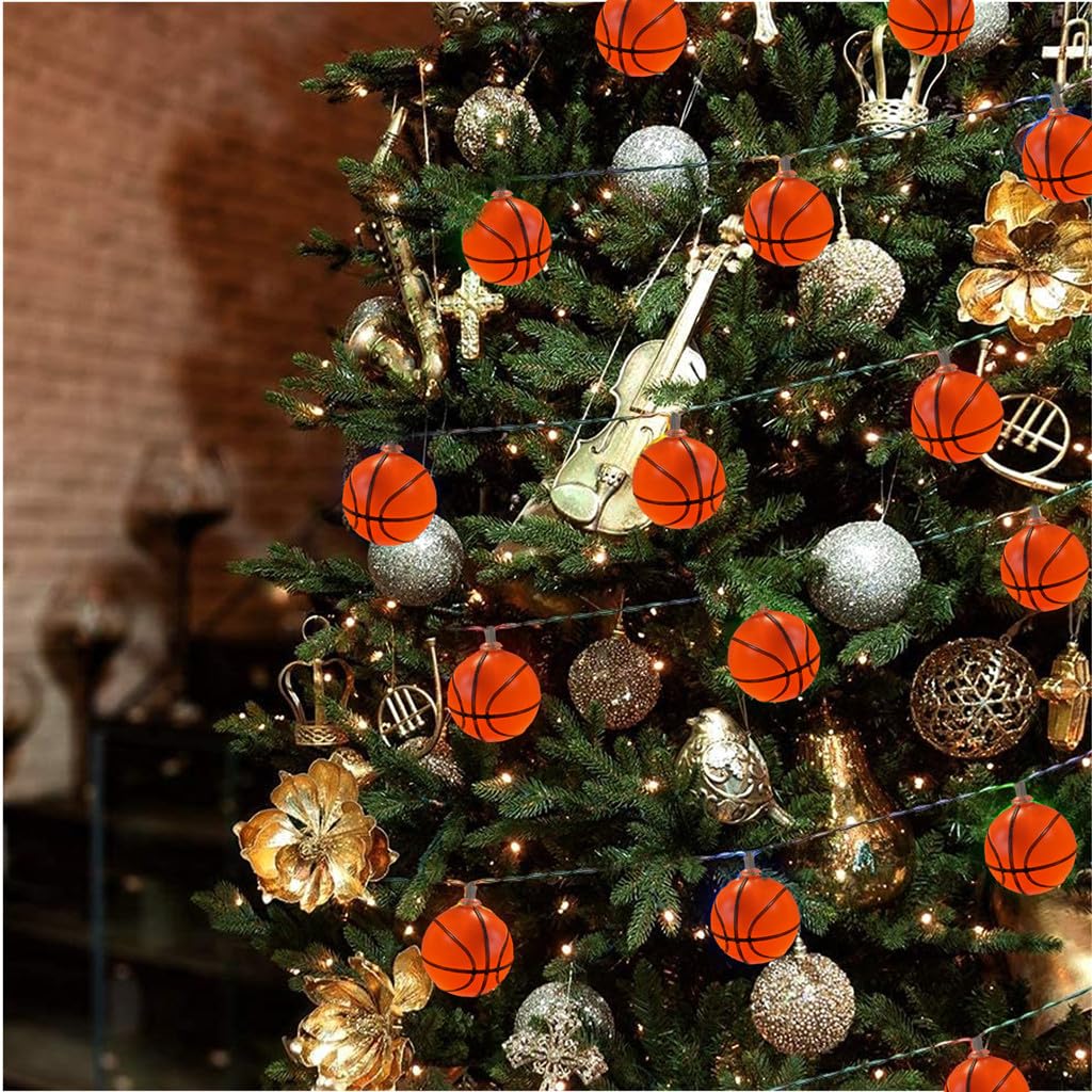 Guirlande Lumineuse à 10 DEL Pour Décoration De Fête Sur Le Thème Du Sport Avec Minuterie, Fonctionne à Piles, 1,7 M, Mélange De Lumières LED Pour Décoration D'arbre De Noël