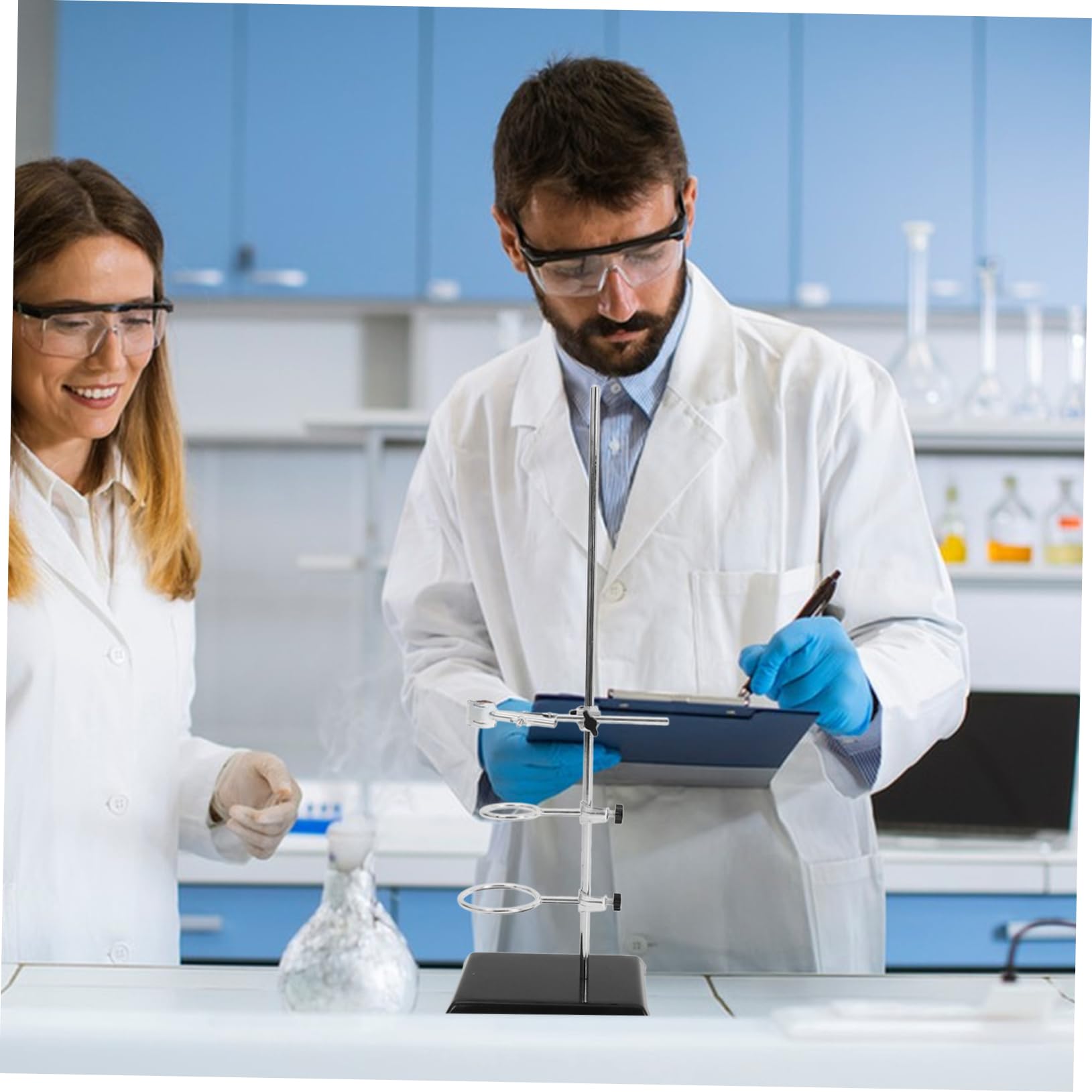 ABOOFAN Laborstativ aus Tischstativ mit Klemmen Trichterhalter für Experimente Laborhilfsmittel für Chemie Reagenzglas-klemmenständer Stabiles Laborstativ für Filtration und Erhitzung