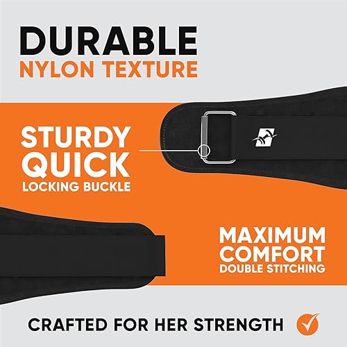 Miniatura 3 de ProFitness Cinturón de levantamiento de pesas para mujer, cinturón de entrenamiento cómodo de 4 pulgadas de ancho para mujeres, cinturón de peso