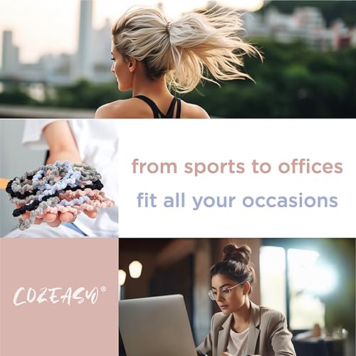 Miniatura 5 de Bandas elásticas para el cabello para mujeres y niñas, 20 bandas para el cabello, bonita pulsera, antideslizante, sin tacón, tamaños pequeños a