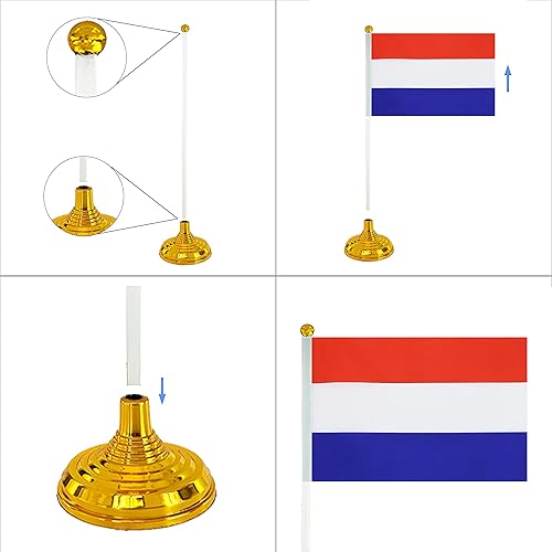 Miniatura 39 de WXTWK Paquete de 12 banderas argentinas de escritorio con base de soporte, decoración de celebración para eventos y eventos