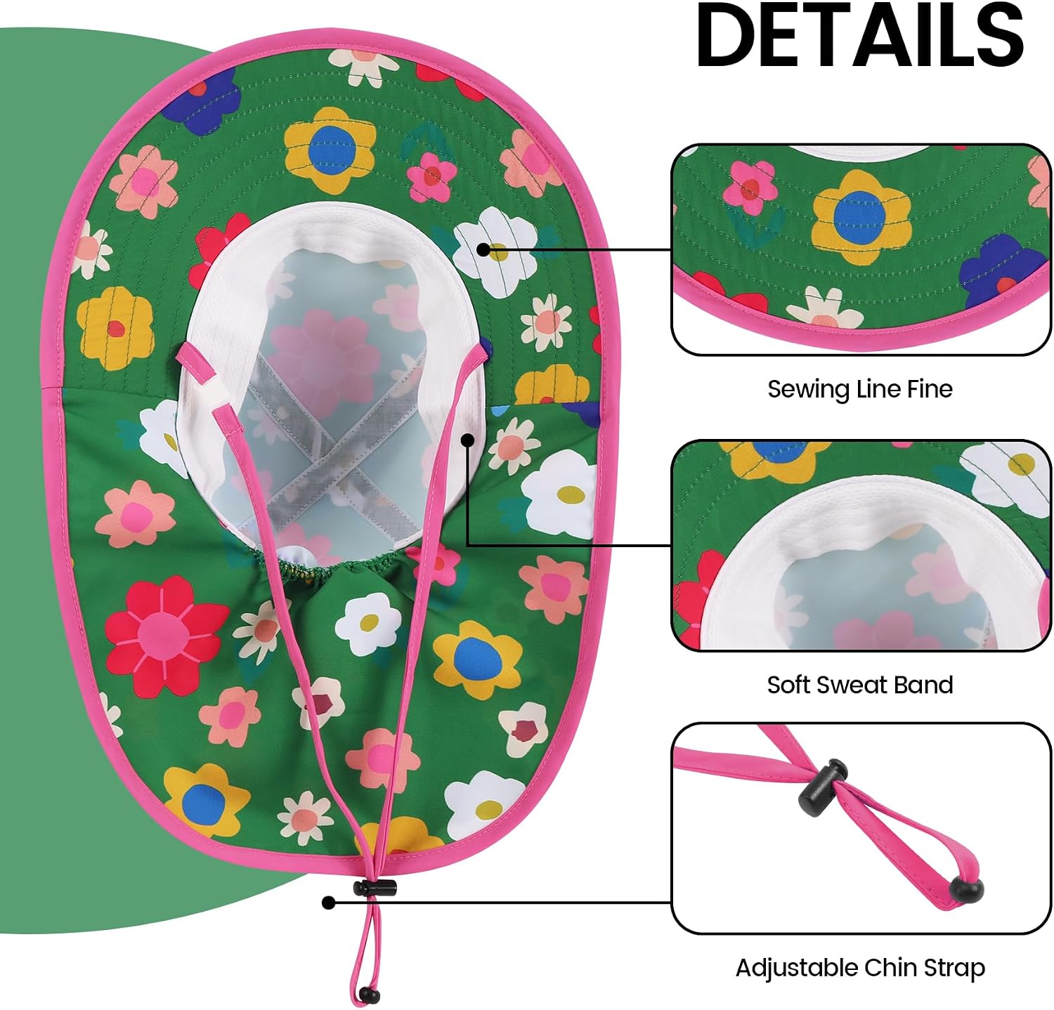 Baby Sun Hat with Neck Flap UPF 50+ for Toddler Sun Protection Beach Hat image 3