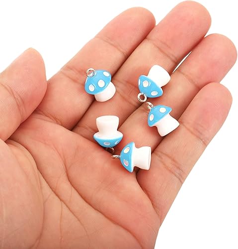Miniatura 4 de PATIKIL Dije de hongo, 30 piezas de mini dije de hongo, resina a granel, hermoso diseñador lindo para hacer joyas, pulseras, aretes, collares,
