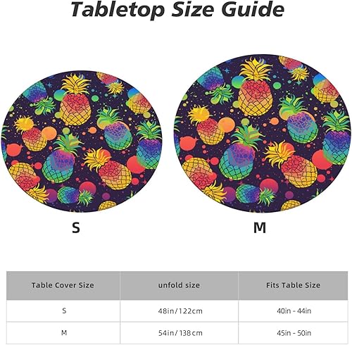 Vista 98 de Delerain Mantel redondo ajustable de hortensia azul, mantel redondo impermeable con borde elástico, lavable, para interiores y exteriores, se adapta