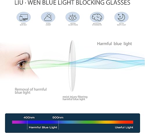 Miniatura 6 de LIUWEN Gafas de bloqueo de luz azul, montura de ojo de gato de gran tamaño, sin receta, gafas para mujer