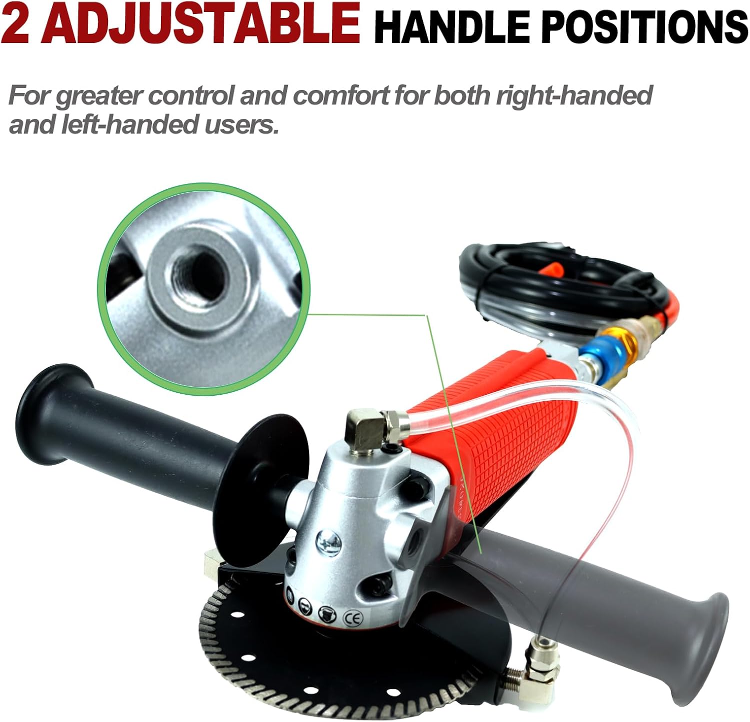 Air Wet Polisher Variable Speed 5'' Concrete Angle Grinder Tools with with Grinding and Cutting Wheels, Wet Grinder Machine for Cutting, Grinding, Polishing and Rust Removal