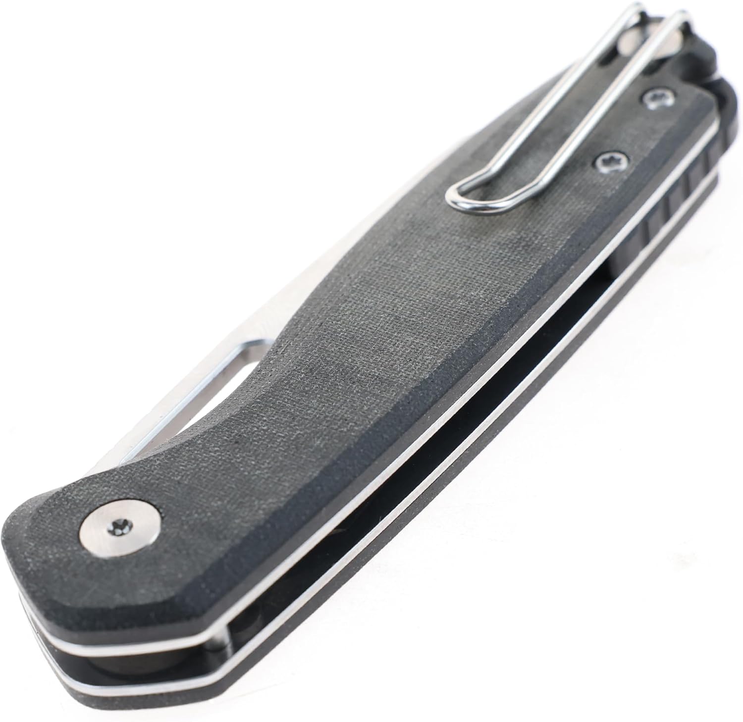 DEFCON Pocket Folding Knife- Button Lock with Thumb Hole Opener, 3" 14C28N Blade, Composite Handle, Utility Knife for Men Women Gift -TD020 WARHAWK- (Green G10)