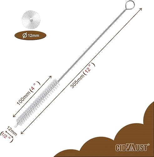 Miniatura 2 de Cepillo limpiador de pajitas extra largo de 12 pulgadas, cepillos extra anchos de 0.472 in de diámetro para limpiar popotes, cepillo de limpieza de