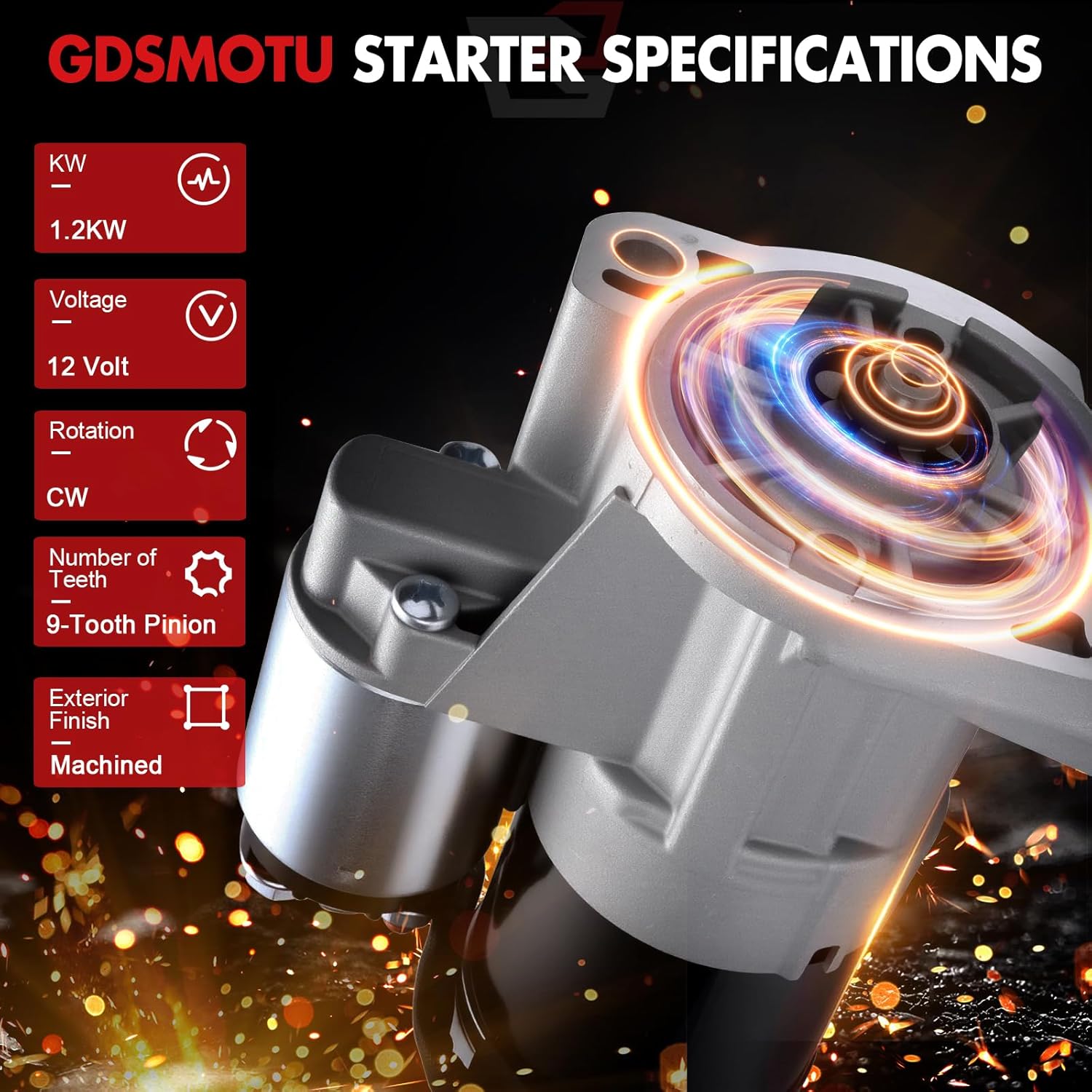 New Starter Compatible for Nissan Lift Trucks AEH All H20 Engine for Nissan Lift Trucks AH All A15 Engine, 1.2kW/12 Volt Starter Motor Replace 23300-W9810 17437