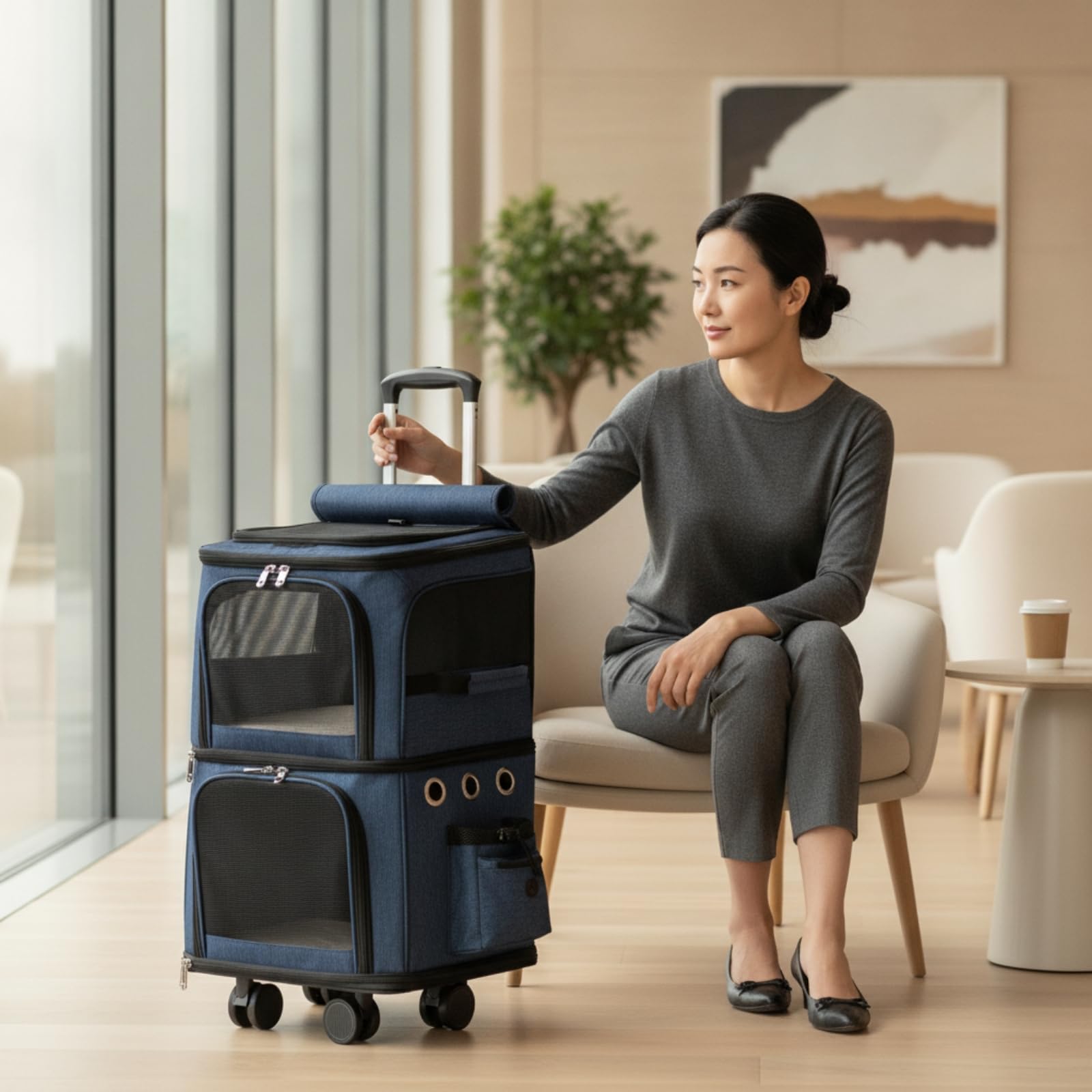 Faltbar Transportbox mit Rärn, Dunkelblau