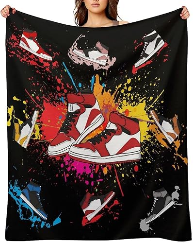 Miniatura 8 de Manta roja de Navidad, manta de forro polar de Navidad con copos de nieve, suave, felpa, cálida manta de invierno para cabaña, 30 x 40 pulgadas