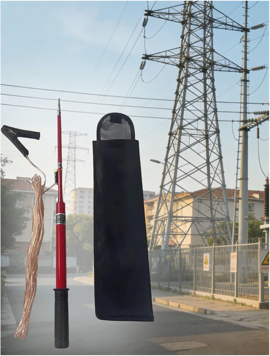 High Voltage Insulation Discharge Pole - Retractable Tool for Electrical Safety Testing & Line Maintenance, Essential for Utility Workers & Electricians