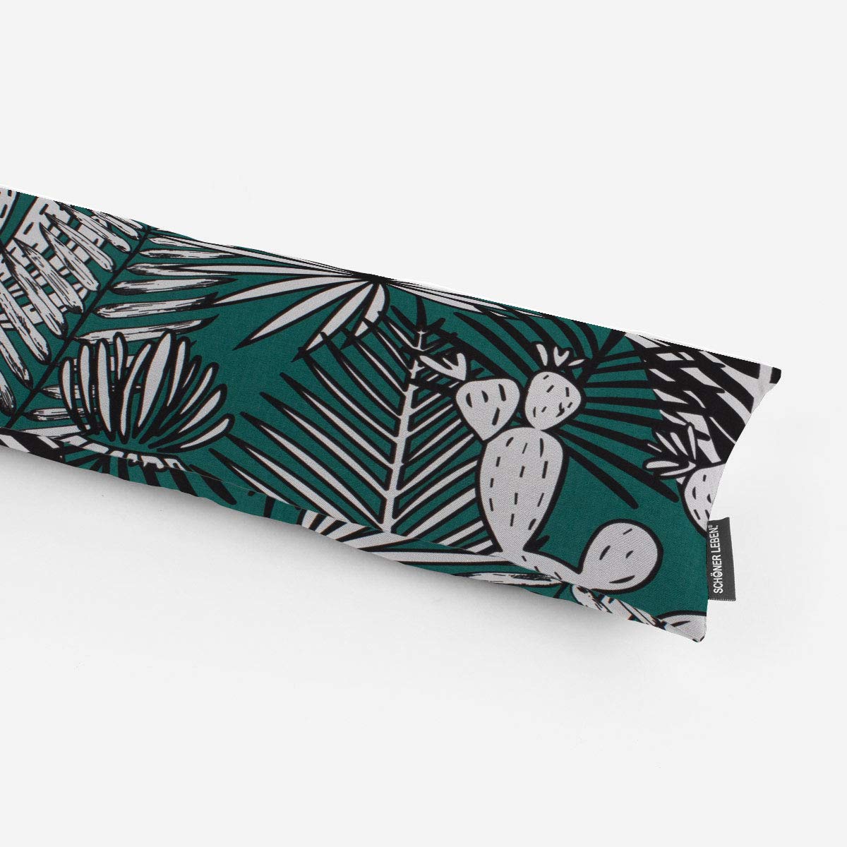 Schöner Life - Paraspifferi a forma di cactus, foglie di palma, verde, bianco e nero, diverse misure, lunghezza a scelta: 90 cm