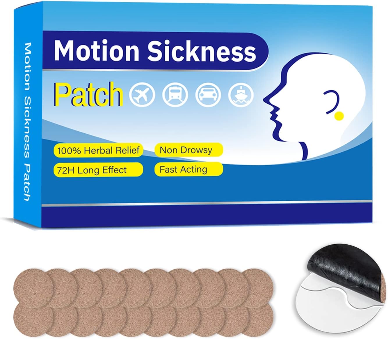 FANUMU 20PCS Motion Sickness Patches, Sea Sickness Patch