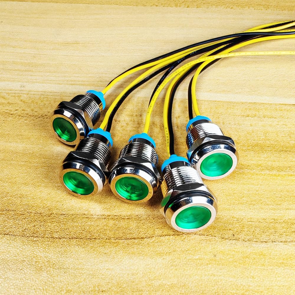 5 Spie LED Impermeabili 8mm Per Auto E Barche | 12-24V AC/DC | 5 Colori Mix