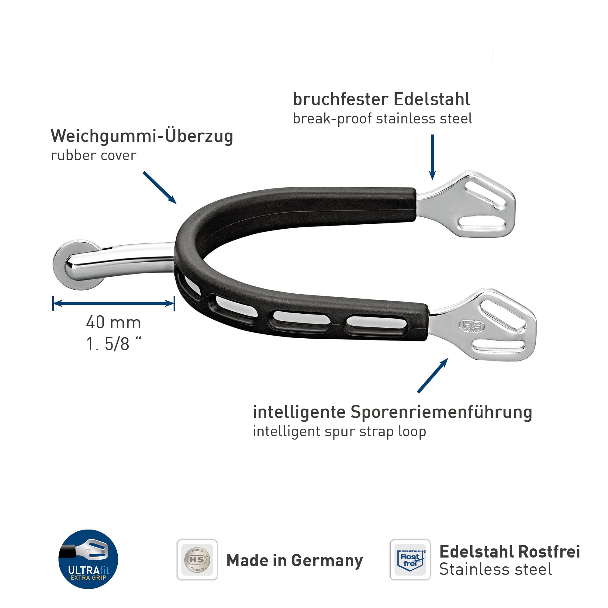 Sprenger - Ultra Fit Extra Grip Spurs with Round Rowel