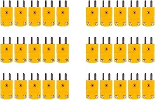 Uhidka 30 conectores termopar de circuitos RTD tipo K con sensor de temperatura, color amarillo