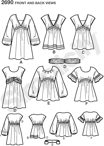 Miniatura 2 de Simplicity Patrón de costura 2690 Misses tops y vestidos, H5 (6-8-10-12-14)