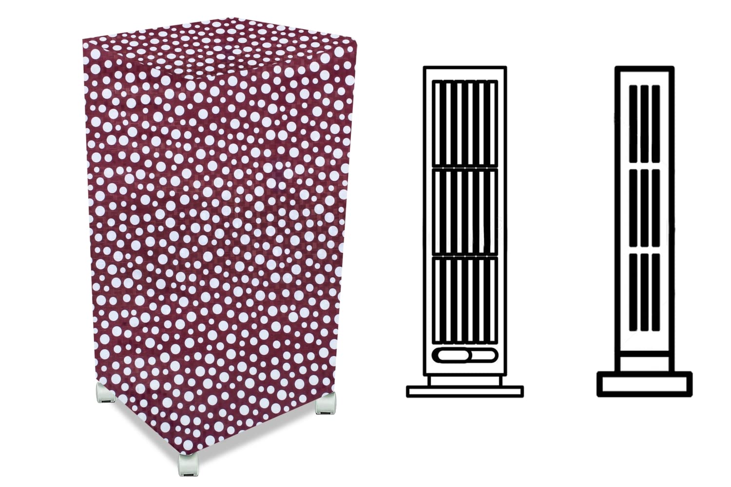 Stylista Cooler Cover Compatible for Havells Alitura 30 Liter Tower Cooler Polka Dot Pattern Pink