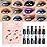 evpct 12Pcs Capsule Cream Eye Shadow Brightener Sticks Set for Eyes, Pearl White Smokey Black Gray Khaki Royal Blue Violet Purple Silver Shimmer Matte Pencil Eye shadow Applicator Stick Palette Makeup
