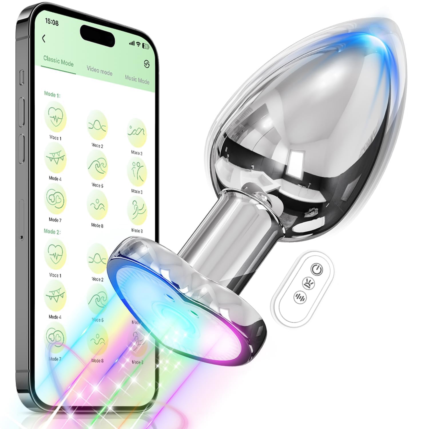 Anal Vibrator Jouets Anaux, Plug Anal Avec 9 Modes De Vibration Base En Forme De Cœur Stimulation Prostate Homme Buttplug, Vibrateurs Anaux Colorés Sex Toy Pour Femmes Et Hommes (Medium)