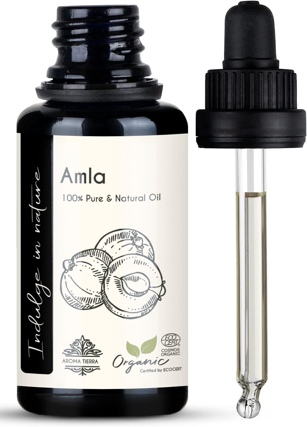 Amla Oil (Indian Gooseberry) - 100% Pure & Organic - Hair Growth, Grey Hair, Premature Greying, Face & Body - 30ml