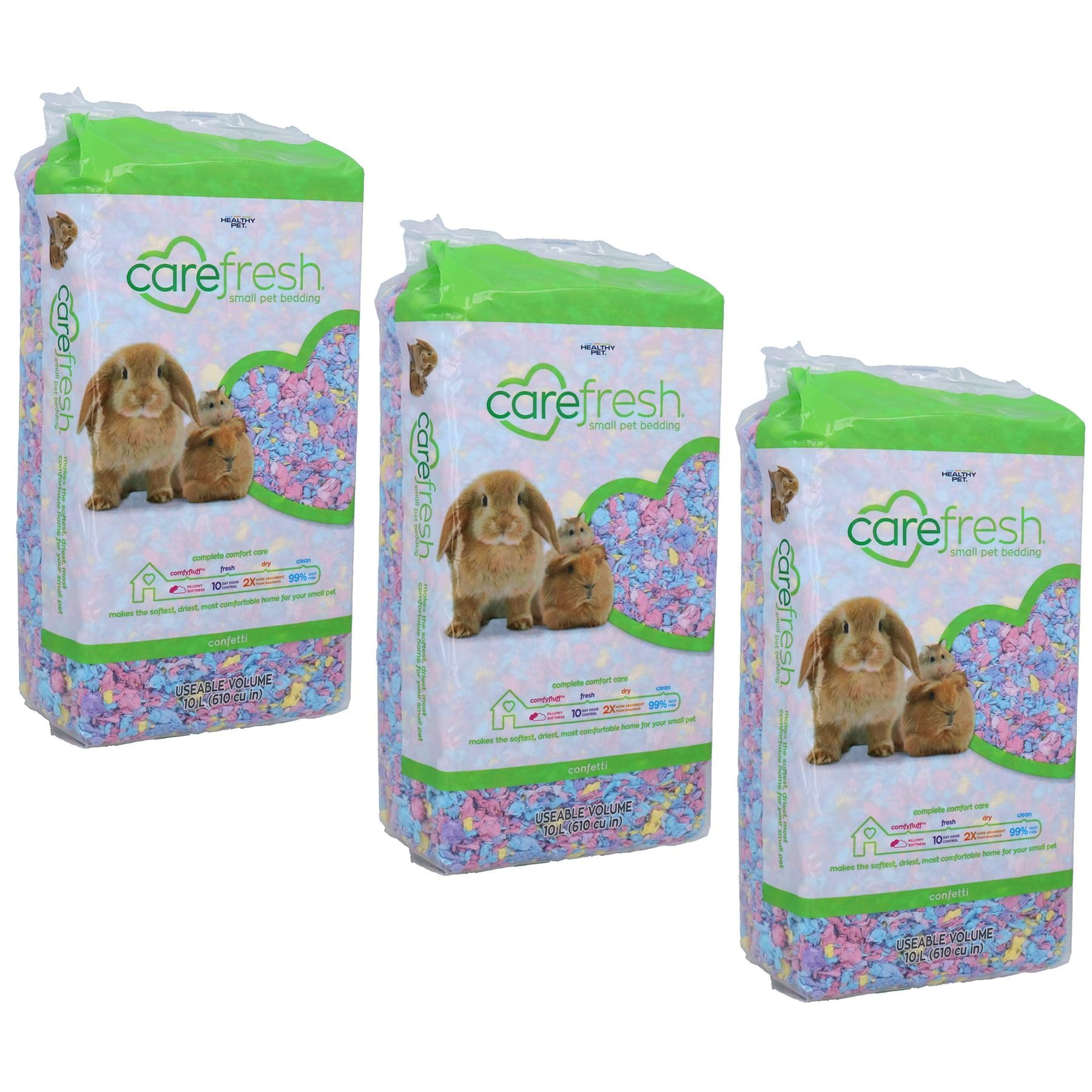 AB Tools 3pk Confetti - Ropa de cama para animales pequeños (10 L, 99% libre de polvo)