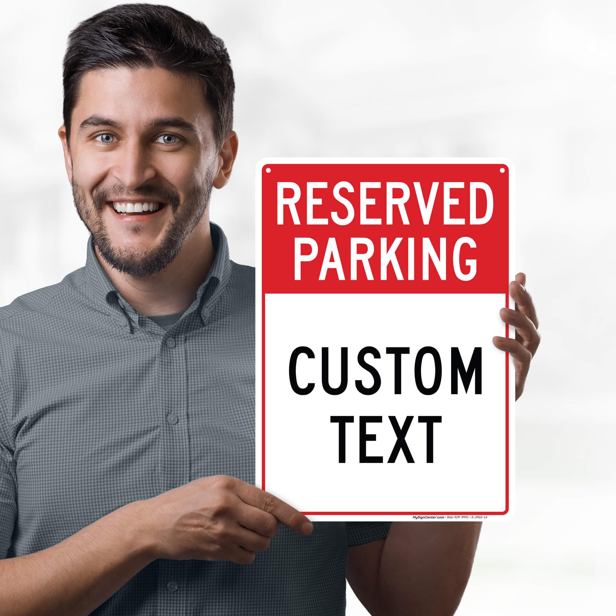 Reserved Parking Sign, Custom Parking Signs for Business, 10x14 Inches, Rust Free .040 Aluminum, Fade Resistant, Made in USA by My Sign Center (Post Holes)