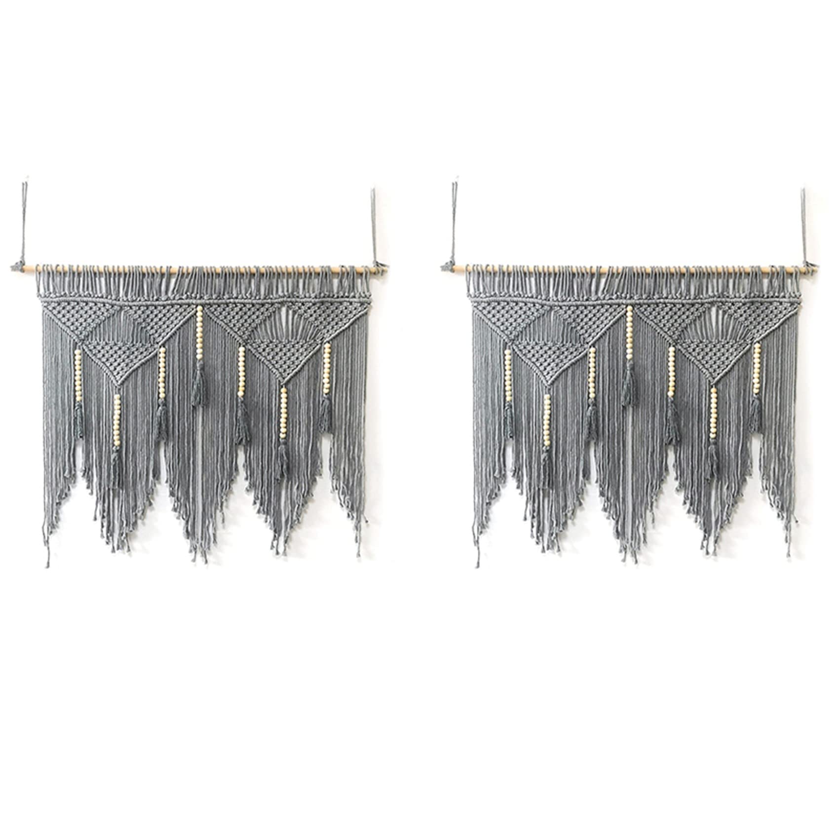 2 x makrama ścienna ręcznie tkana w stylu boho, bawełna boho