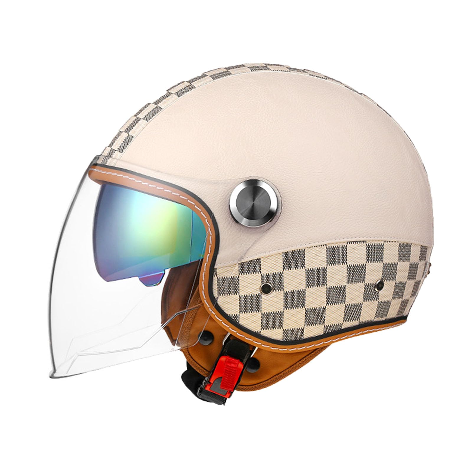 Casco de moto para hombre y mujer tipo casco abierto jet con doble visera