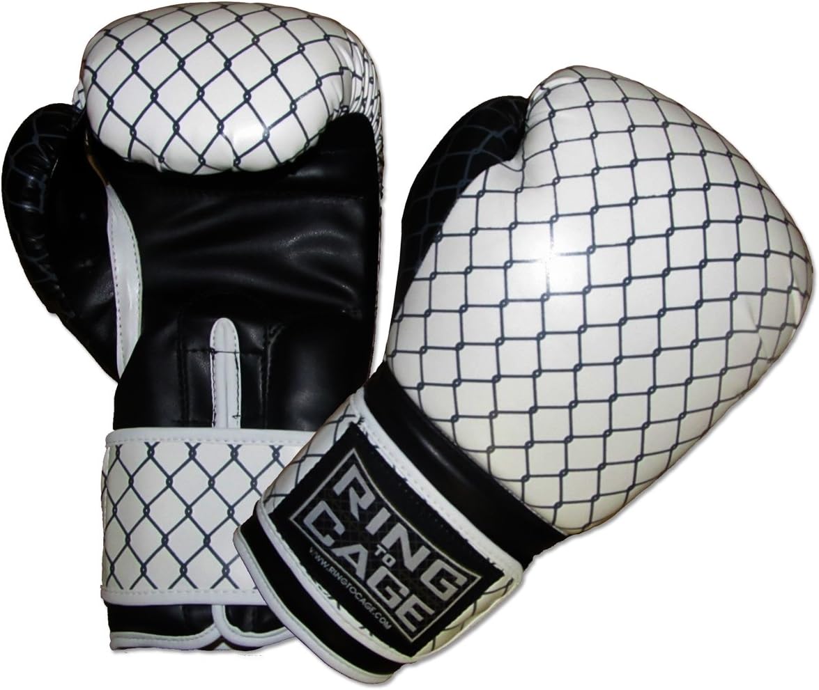 Gym Training Stand-Up Boxing Gloves (Cage Printed, Large-16oz)