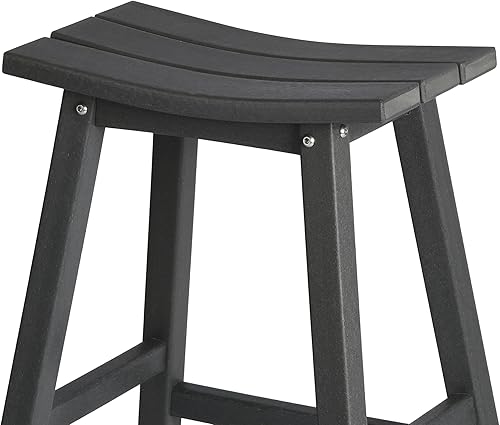Vista 243 de WestinTrends Malibu - Juego de 2 taburetes para sillín para exteriores/patio, 24 alturas, color negro
